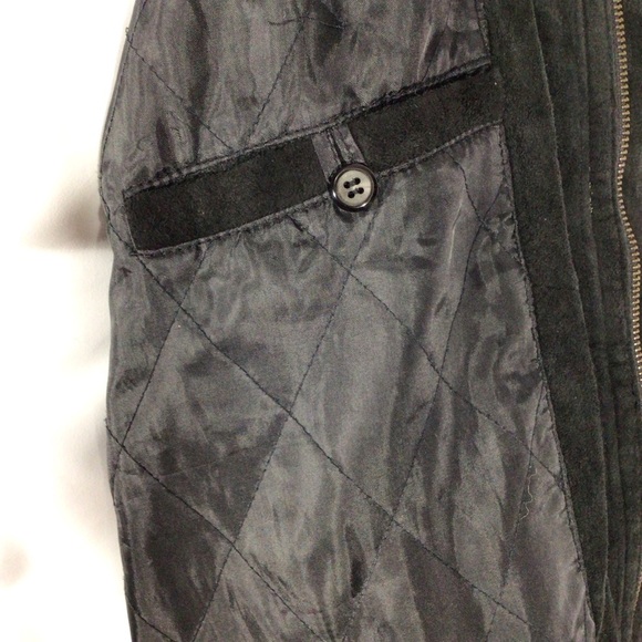 Back Bay Leather Design Black Suede Leather Jacket - Size Large - Picture 7 of 10